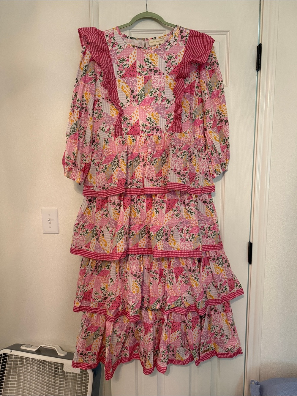 Pink Floral Tiered Ruffle Dress